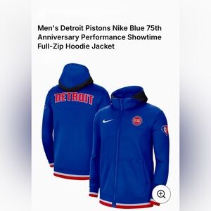 $140 XL-3XLT Nike Detroit Pistons 75th Anniversary NBA Showtime Hooded Jacket